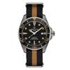 Relógio masculino com movimento mecânico Relógio suíço 43mm mostrador preto caixa de aço inoxidável pulseira de tecido C032.607.48.051.00