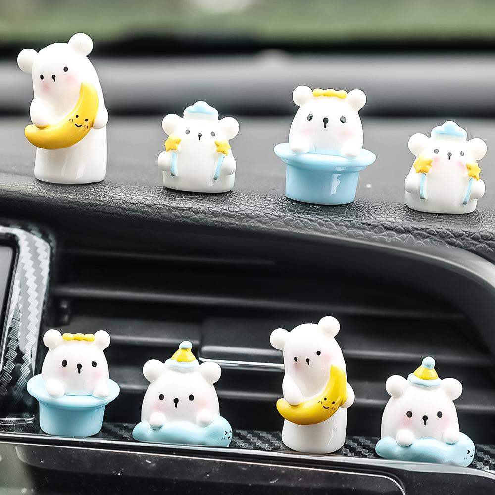 Auto Armaturenbrett Niedliche Bären Dekoration Auto Mittelkonsole Mikro Bär Harz Ornamente Heimdekorationen Universelles Geschenk für weibliches Kind