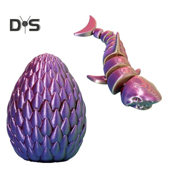 

1 Набор 3D-печатная фигурка акулы с подвижными суставами, игрушка-непоседа в виде акулы, яйцо акулы с артикулируемой акулой внутри, настольное украшение, орнамент темно-фиолетового
