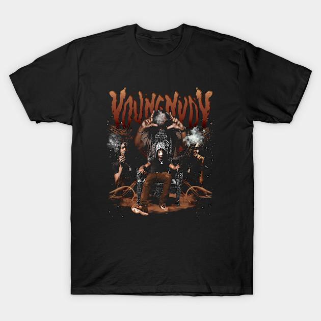 

Men Black Print T-shirt Young Nudy Vintage No-Cut Transfer Paper Print Cotton Tshirt XL чёрный