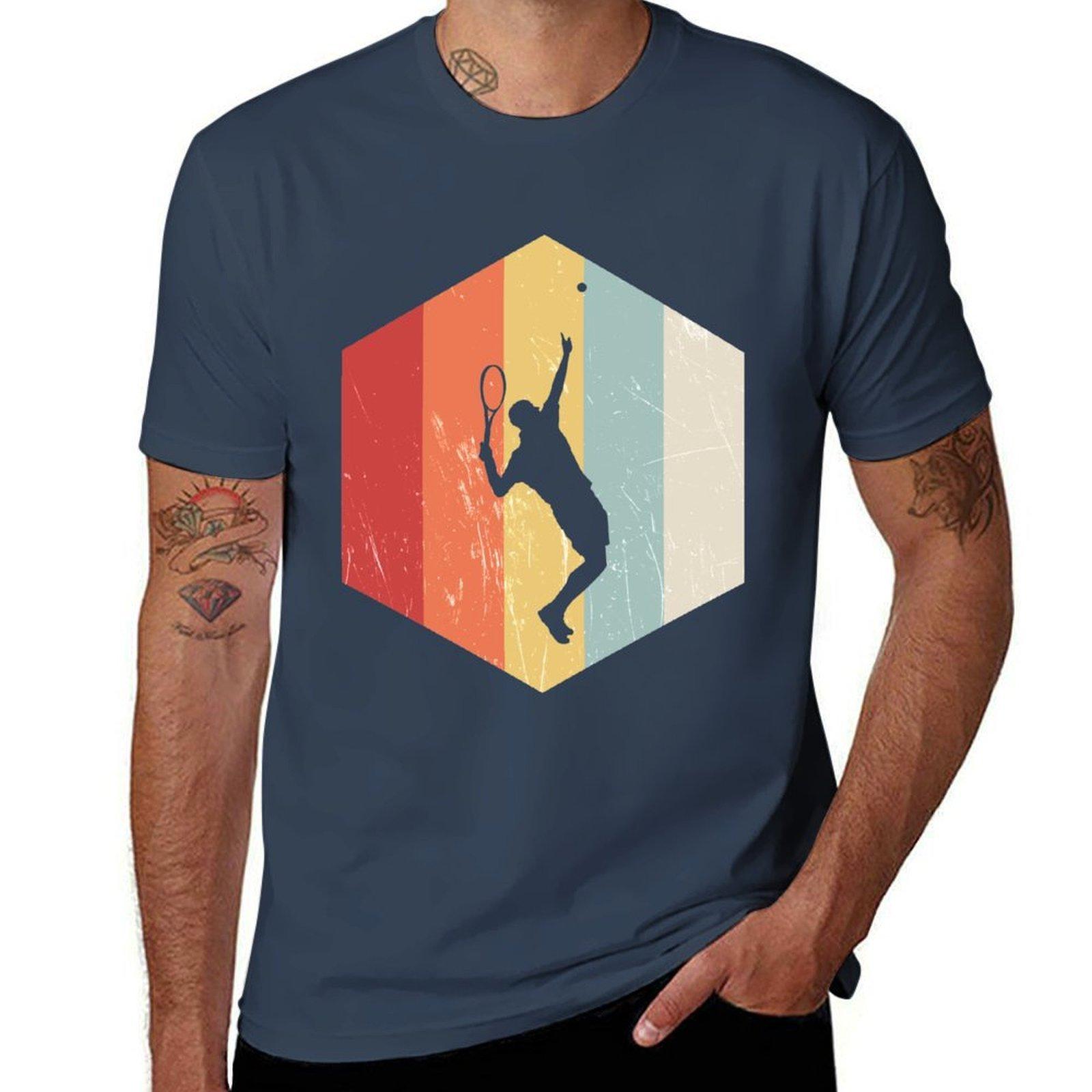 Tennis Retro Distressed Style TShirt Street Fashion Casual Tee Shirt S