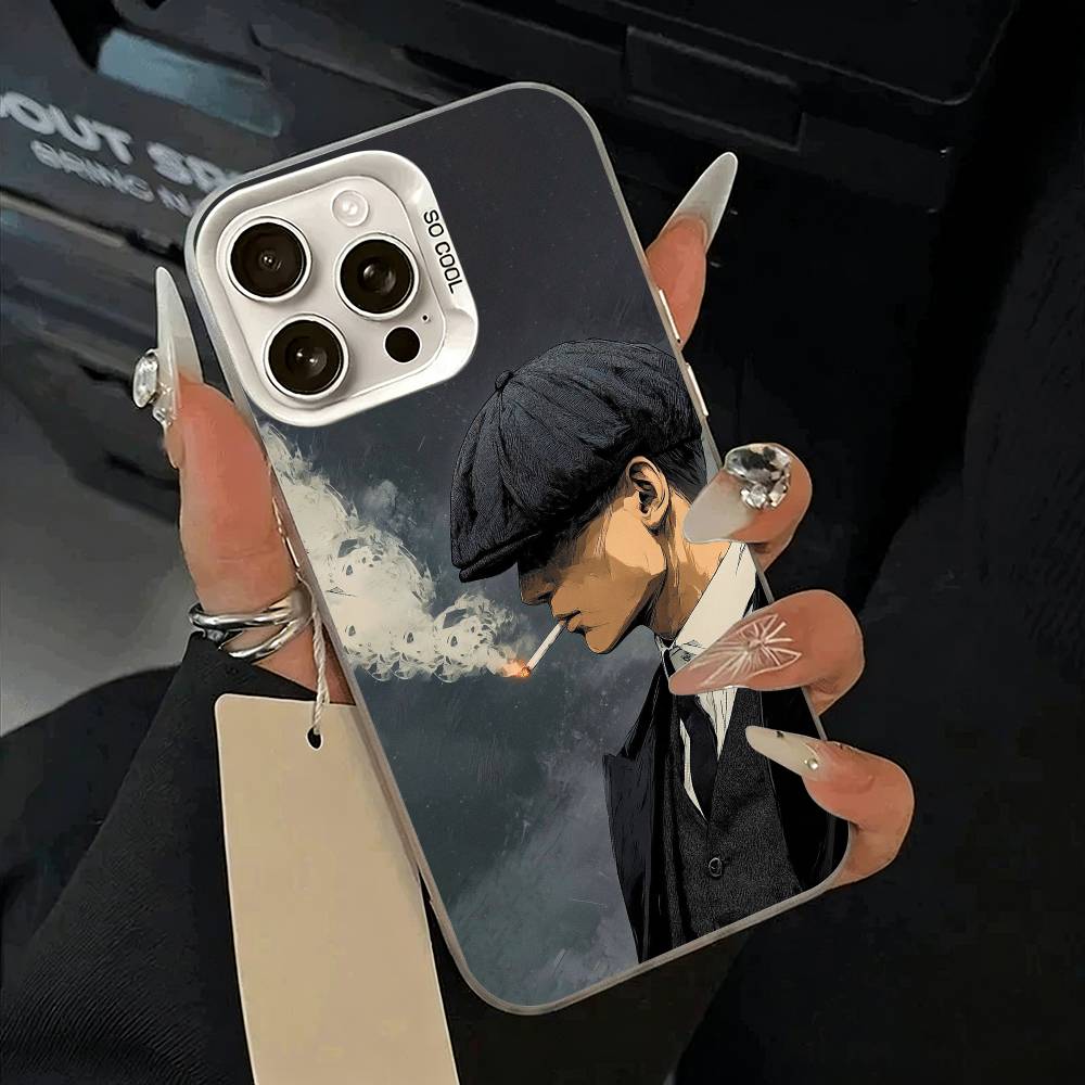 P-Peaky-B- Blinders-movie Phone Case For iPhone 17,16,15,14,13,12,11 Plus,Pro Max,XS,white Silver Phone Case
