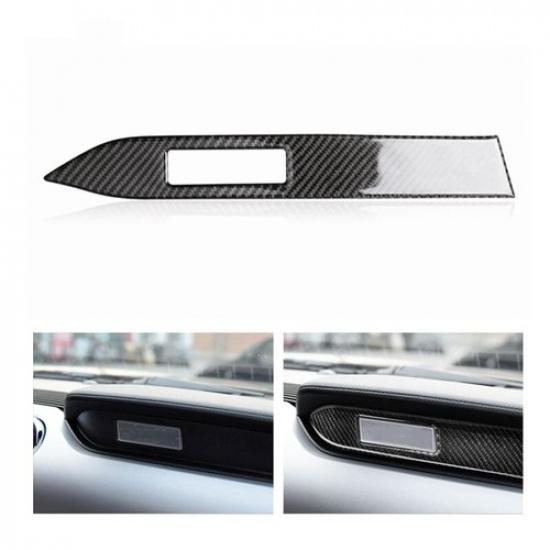 Gloss Carbon Fiber Front Co-pilot Dashboard Decoraton Strip For Mustang 2015-21