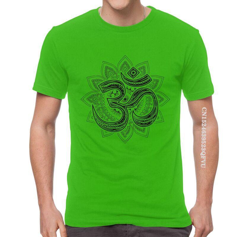 Om Aum Symbol Goa T Shirts Men Fashion T Shirts Namaste Buddhism Hinduism Tshirts Cotton Oversized Tee Tops Clothes