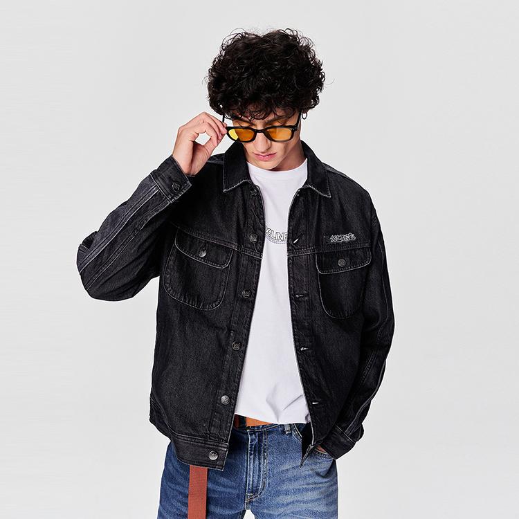 Lee Comfortable Classic Lapel Rider Denim Jacket Men jackets LMT008101100031A06357