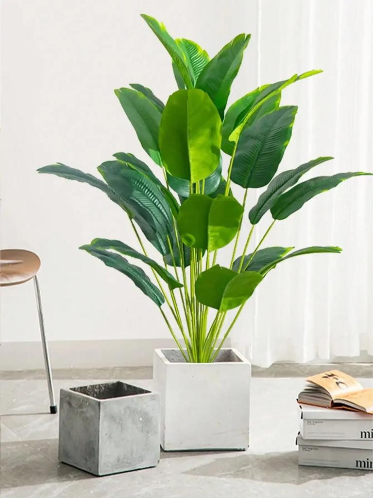 1 Stück Künstliche Pflanzen Große Tropische Palme Gefälschte Bananenpflanzen Blätter Real Touch Kunststoff Monstera Pflanze Für Hausgarten Dekor