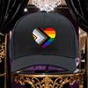Progress Pride Heart Baseball Cap Polyester Woven Casual Adjustable Headwear Unisex