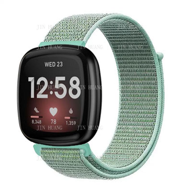 

Нейлоновий ремінець для Fitbit Versa 4 3 2 Lite Смарт-годинник ремінець для заміни Браслет-петля Correa для Fitbit Sense 2 versa4 or Sense2 зелений
