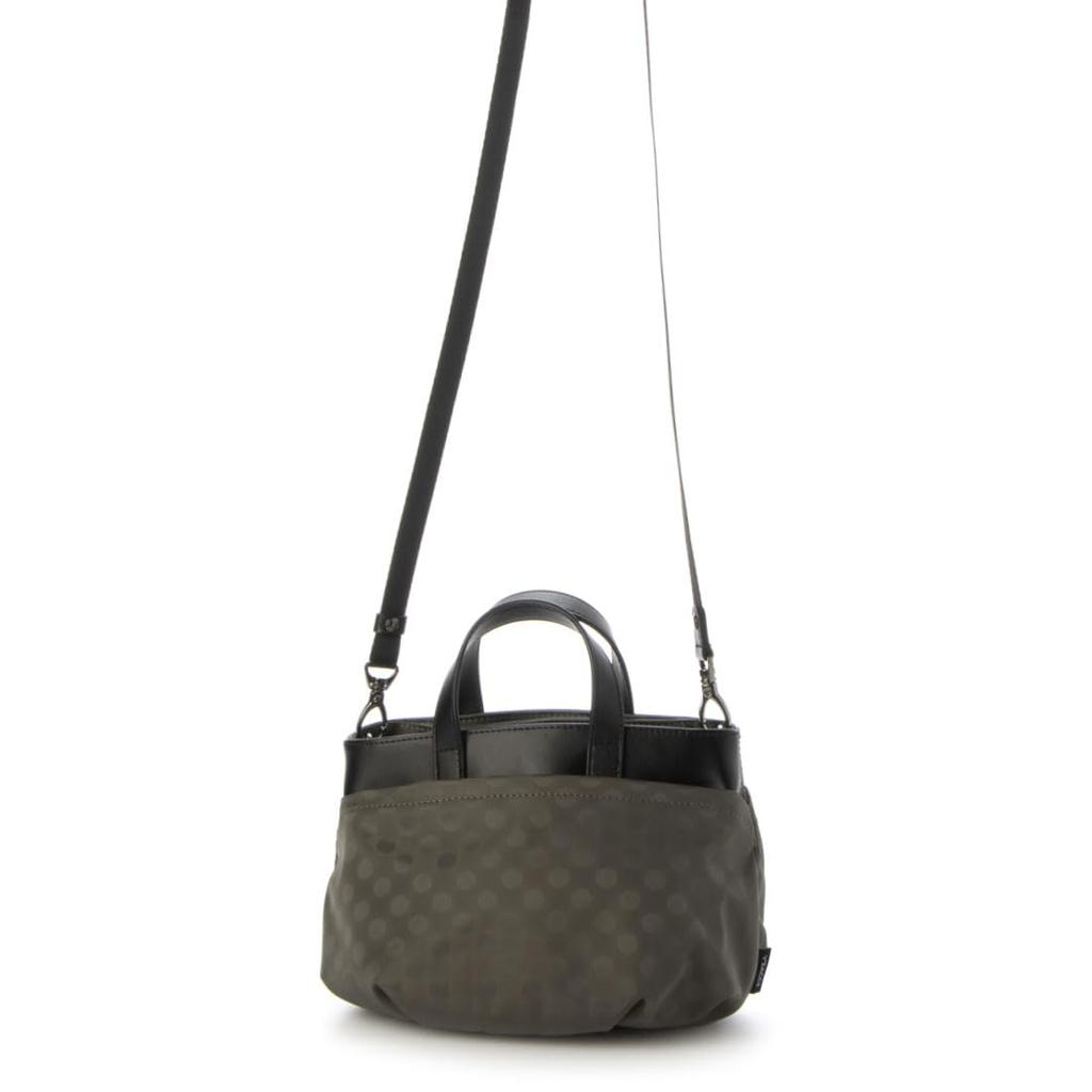 Tote Bag Polka Dots Tuck Round 2WAY Minimal Tote Gray [Isaac] (11)