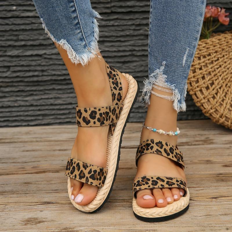 Fashion New Style Popular Women's Fashion SandalsTrend Anti-slip Wear-resistant Multi-color Matching Elastic Flat Sandals Zapatos Mujer