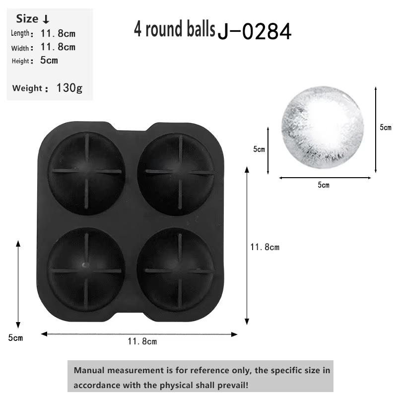 Tray Easy To Take Out Suitable for Whiskey Party Supplies Silicone 3D Balls Skull Diamond Shaped Ice Mold Reusable Ice Cube Mold