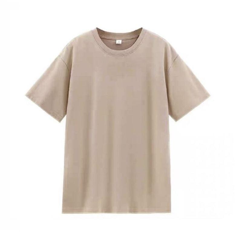 Summer Shoulder Cotton Short-sleeved T-shirt Women's Round Neck Solid Color Loose Large Size Women's New Top