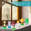 6 Pcs Solar Powered Dancing Animal Dolls Swinging Animated   Window Sun Catcher Car Decor Portable Suncatchers,Frog