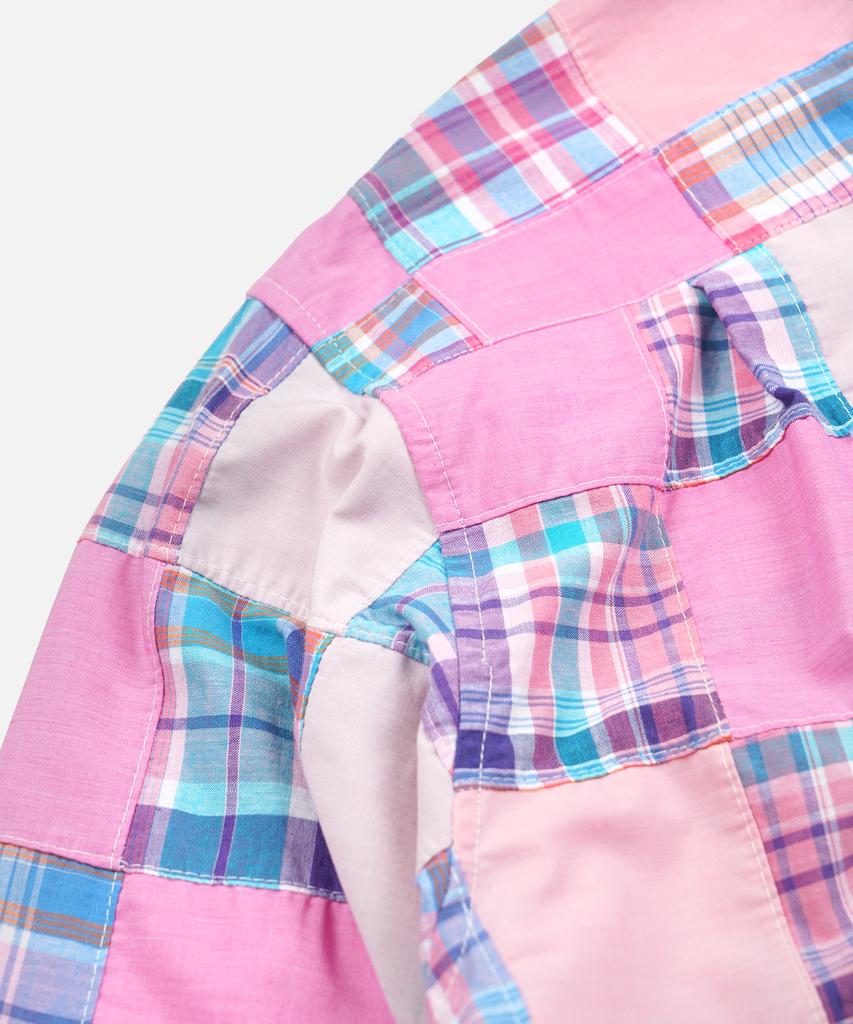 FRIZMWORKS Madras Patchwork Relaxed Shirt _ Pink