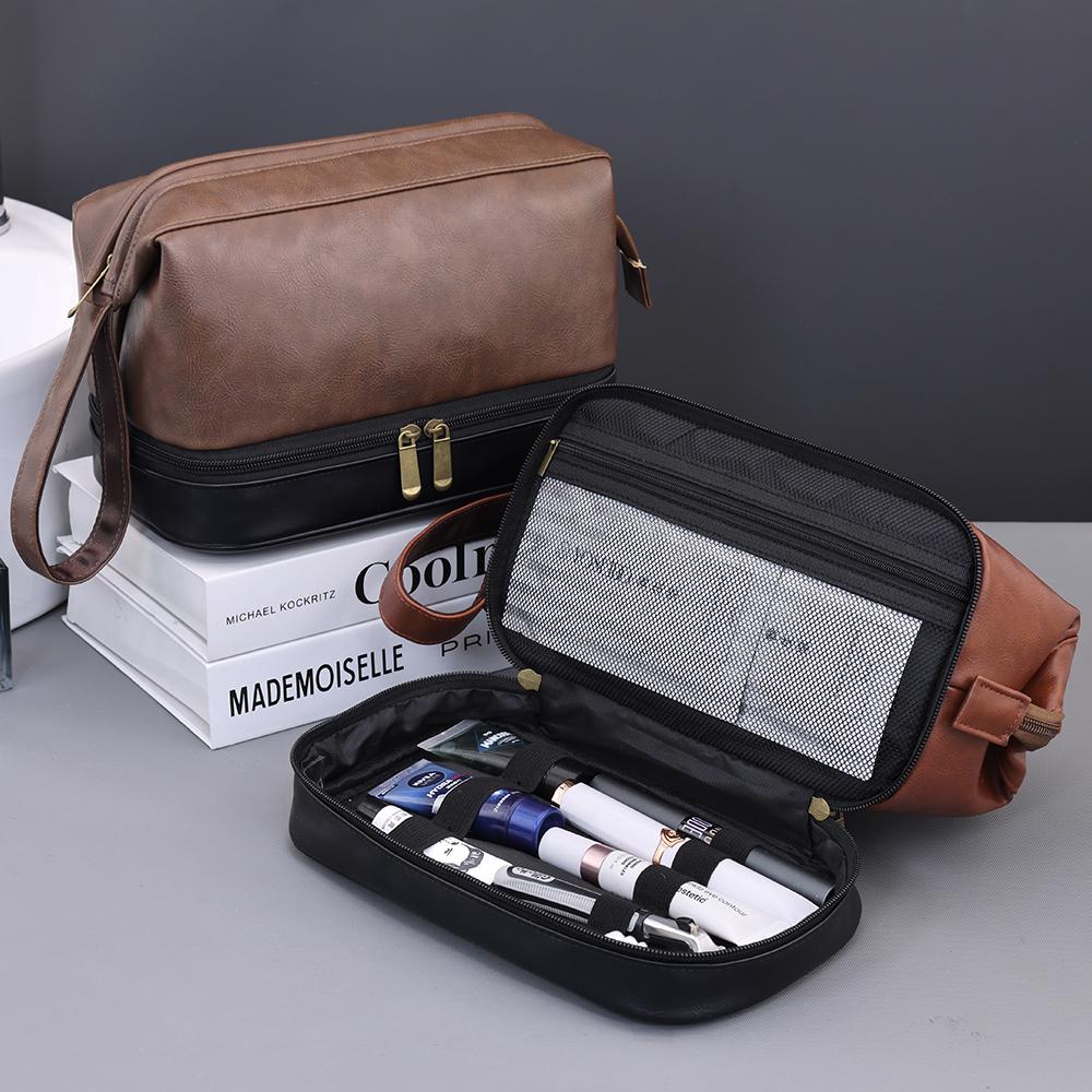 Large Capaci Retro Men Travel Washing Bathroom Shaving Tools Toiletry Bag Business Makeup Pouch Storage Bag Women Cosmetic Bag