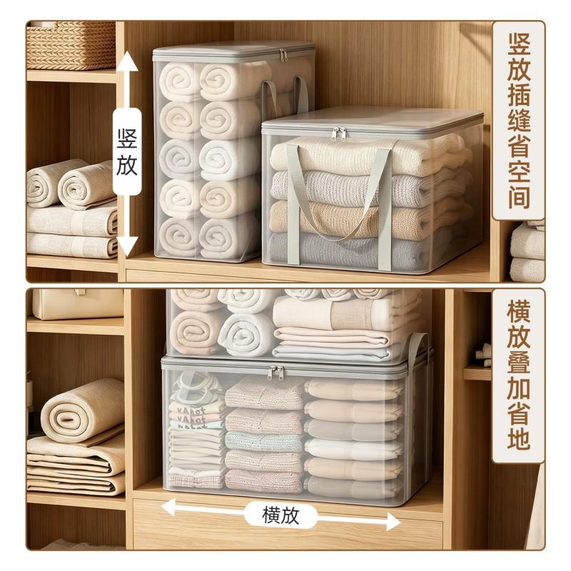 Große Kapazität Kleideraufbewahrungstaschen Saisonale Winterkleidung Organizer Transparente TPU Staubdichte Schrankorganisation Würfelform
