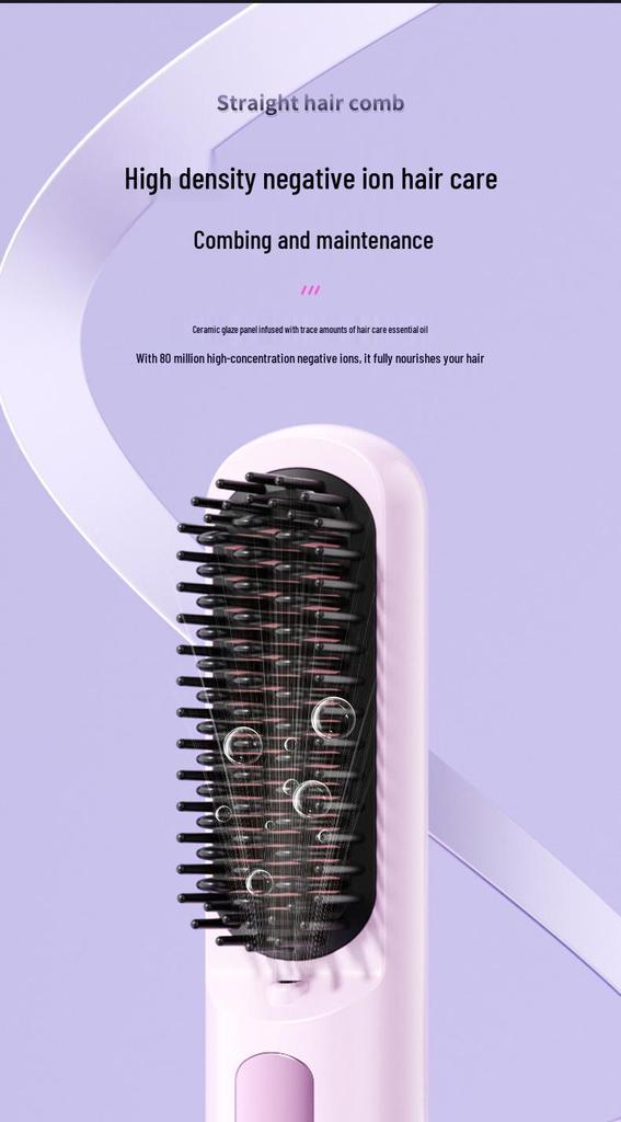 Portable Wireless Ionic Straightening & Curling Hair Comb