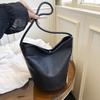Trendy PU Leather Bucket Bag Magnetic Closure Soft Underarm Bag Large Capacity Shopping Bag Daily Outing