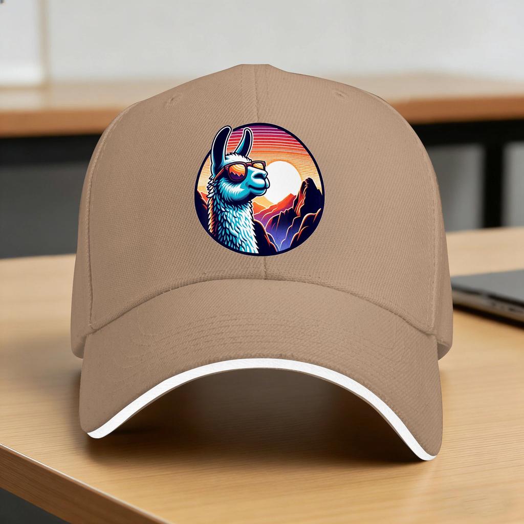 Alpaca At Machu Picchu in Peru Casual Baseball Cap Summer Trucker Hat Sun Tennis Skate Hip Hop Hats Men Women Baseball Caps