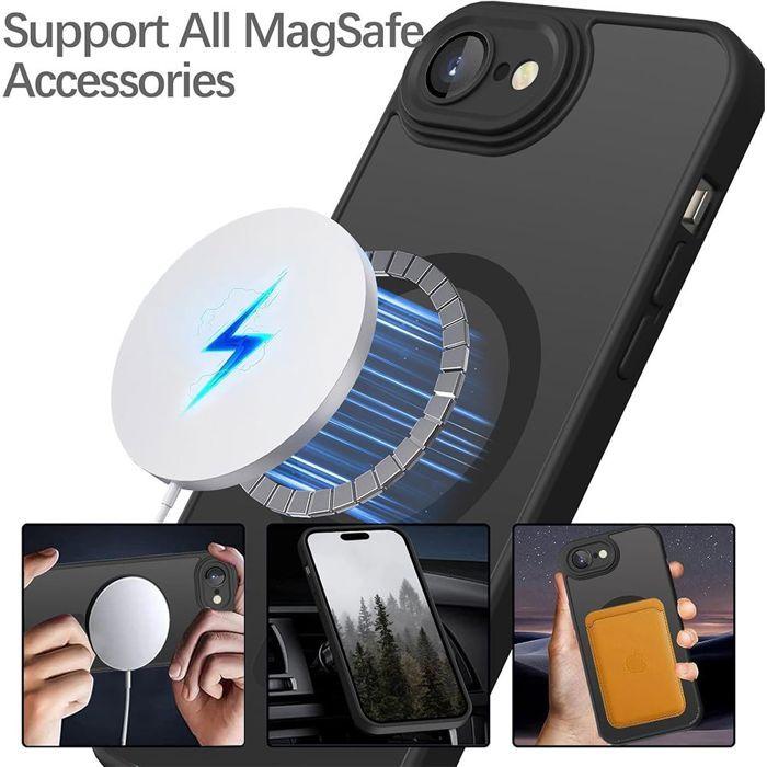 Magnetic Case - BOOLING - for iPhone 17th - with Camera Protection - Black - 2 Tempered Glasses