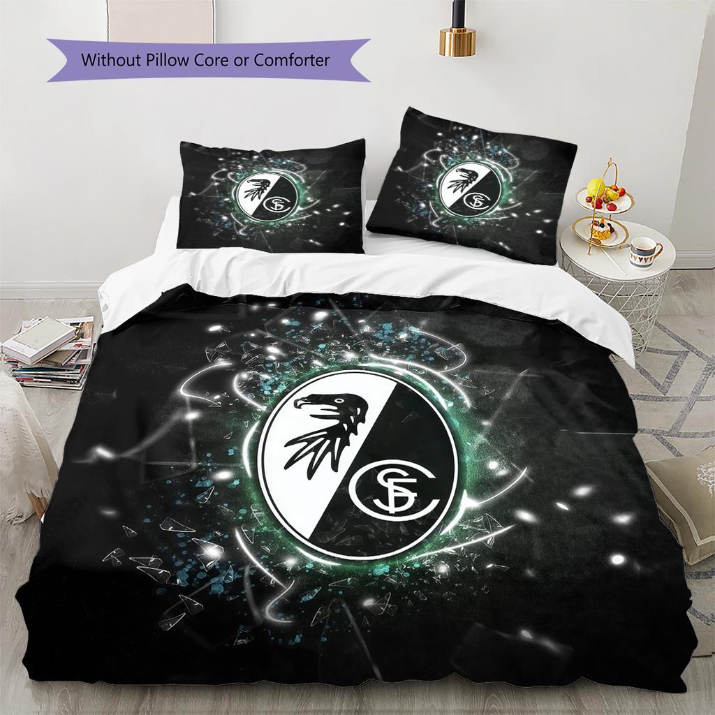 SC Freiburg Pattern Bedding Quilt Set Home Decoration Gift (1 * Duvet Cover + 2 * Pillowcase Without Core).xwn
