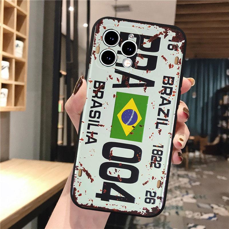 Phone Case For iPhone 17 Pro Max Air 16 15 14 13 Pro Max 15 16 Pro 15Plus SE Retro License Plate  Mobile Phone Case Funda