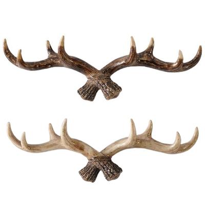Nordic Vintage Deer Horn-Decoration Háček na zavěšení oblečení a klobouků do obývacího pokoje Nástěnná dekorace z parohu z pryskyřice