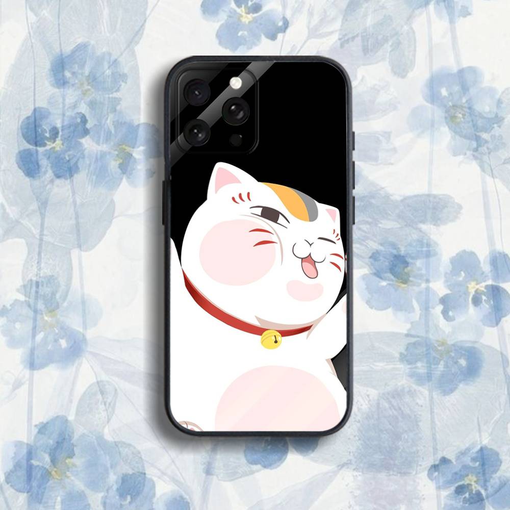 Natsume Y-yuujinchou Nyanko Phone Case For iPhone 17,16,15,14,13,12,Pro,Max,Plus,E,SE4,Air,Mini Black Soft Box
