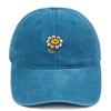 Korean Style Sunflower Embroidered Cotton Baseball Cap with Sun Protection