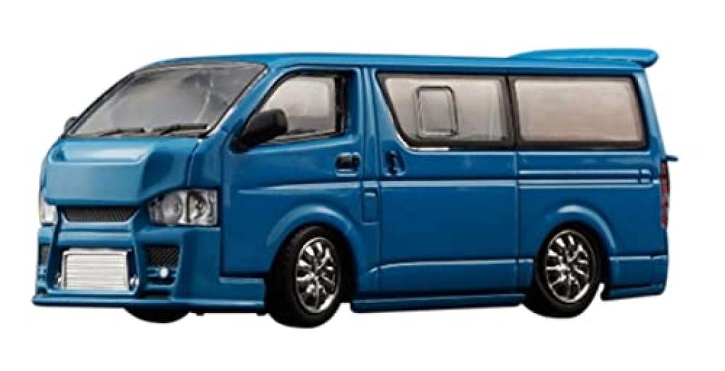 BM CREATIONS Scale 2015 Toyota Hiace KDH200V Blue Custom Finished Product 64B0235 1/64 (RHD)