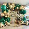 Arco a Ghirlanda di Palloncini Oro Verde Palloncini in Foil Cromato 4D Decorazione Matrimonio Festa di Compleanno Baby Shower Palloncini Palloncino Verde