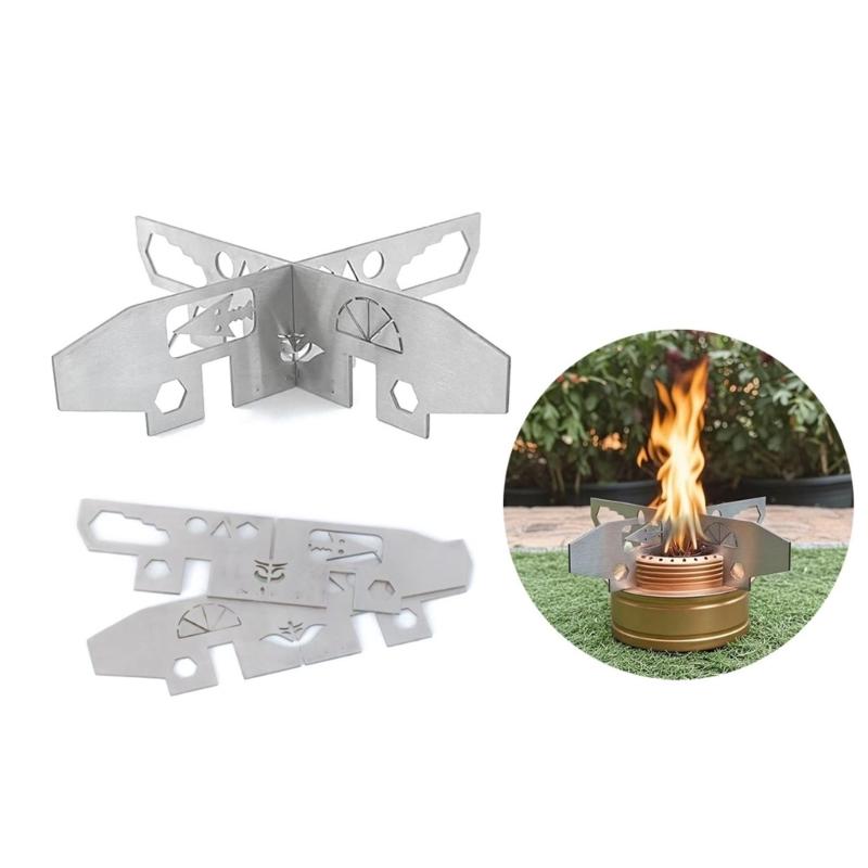 Portable Heat Resistant Alcohols Stove Support Rack Outdoor Camping Burners Bracket Stainless Steels Detachable Bracket