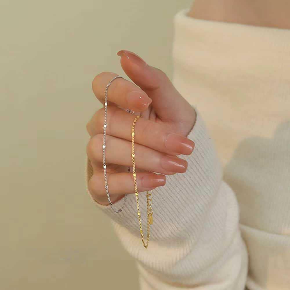 S925 Sterling Silver Women's Niche Design Square Bracelet - High-End Fashion, Simple Ins Style