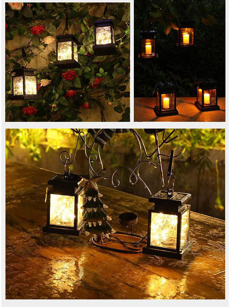 Waterproof Solar Hanging Garden Lights: Balcony Decoration & Outdoor Night Candle Lamps