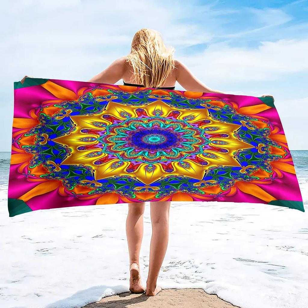 Oversized Microfiber Beach Towel,Quick Dry Sandproof Compact, Beach Gear Stuff Travel Lighterweight Towels for Camping Picnic