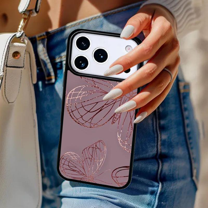 Feather Gold Foil Art Phone Case For iPhone 17 Air 14 15 13 12 Max Cover For Apple 14 15 16 16e 11 Pro Max Plus Coque