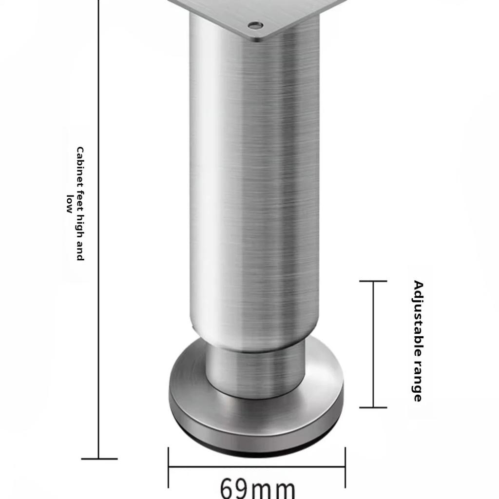 4pack Stainless Steel Furniture Support Legs, Adjustable Sofa Feet, Bed Legs, Table DIY Heightening Load-Bearing Accessories