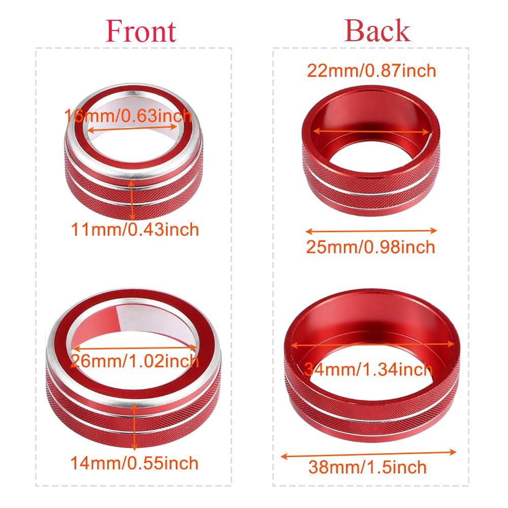 Air Conditioner Switch Button Knob Cover, AC Ring Covers, Volume Knob Ring Cover, Car Interior Decor Compatible with Honda CRV 2017 2018 2019 2020