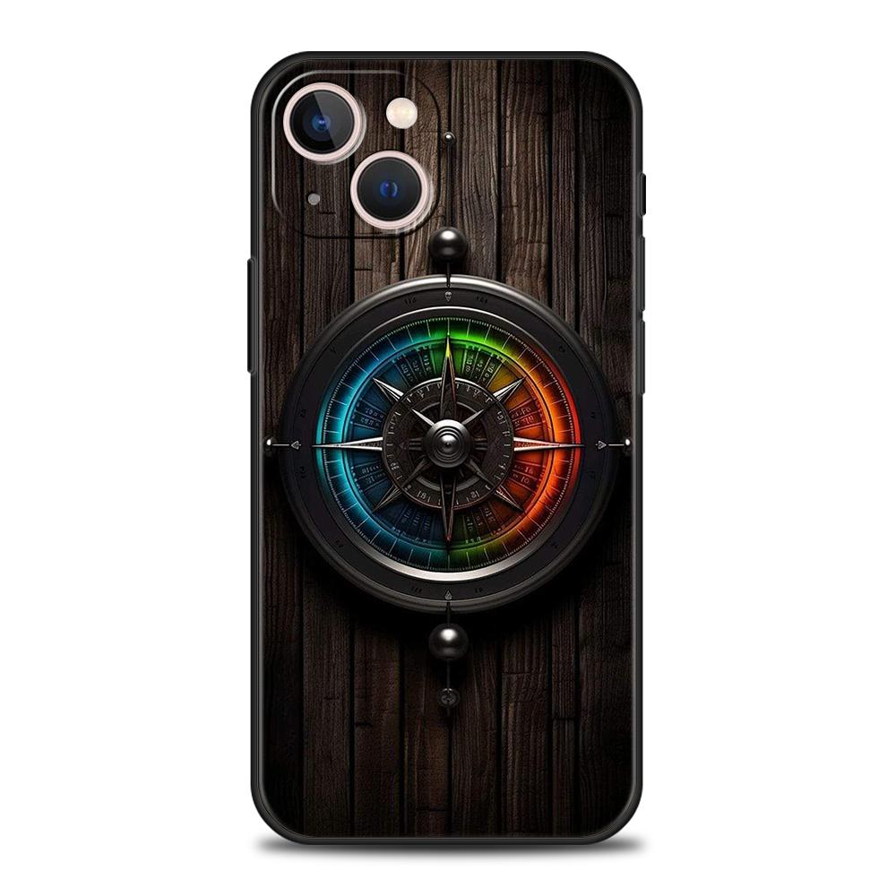 

Compass Phone Case for iPhone 16 15 14 13 12 Pro Max 11 Pro Max 7 8 Plus XS XR Shockproof Soft Shell Coque Capas Bags TPU iPhone 16 Pro