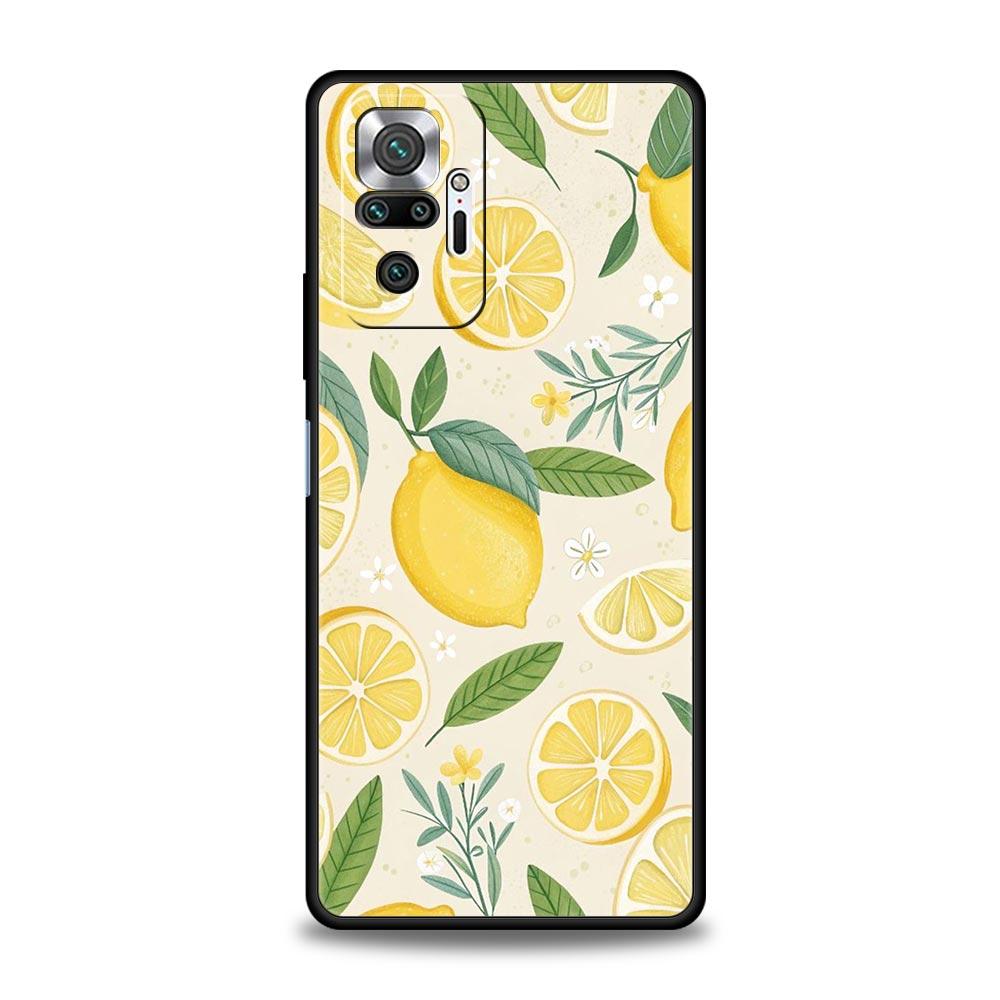 Summer Fresh Fruit Lemon Print Phone Case Cover for Redmi 14C 10C Note 15 14 13 12 10 11 K40 Pro Plus Shockproof Soft TPU Shell