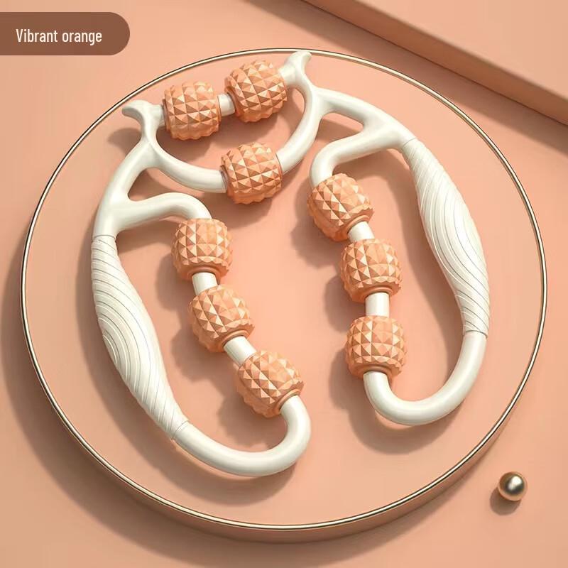 Ayoub 9-Wheel Pink Leg Clamp Yoga Massager (Set of 2)