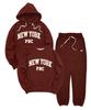 PAPERBOY [Set] Boucle New York Sweat Set-Up - Burgundy