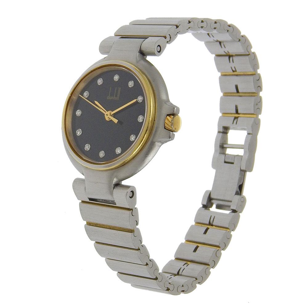 Dunhill Millennium Watches 12P diamond blackDial Stainless Steel/Plated Gold Quartz Analog display Women Used
