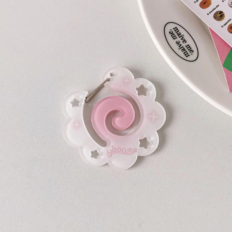 Ins Style Cute Acrylic Cartoon Keychain Holder Korea Kawaii Fruit Cupcake Star Shaped Decor for Bag Pendant Hook Key Hanging