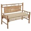 Garden Bench with Cushion 120 Cm Bamboo