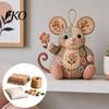Mouse Plush Toy DIY Patchwork Sewing Kit, Handmade Craft Set with Floral Fabric, Stuffing & Stuffed Animal Kit Buttons, Cute Ornament for Beginners