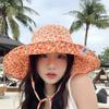 Cute floral fisherman's hat children summer outing big brim sun hat sun hat seaside beach sun hat