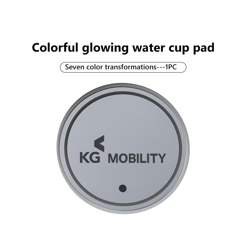 

For SsangYong Colorful Car Coaster LED Water Cup Pad Luminous Light Mat Kyron Actyon Sport Tivoli Torres Korando C300 Musso
