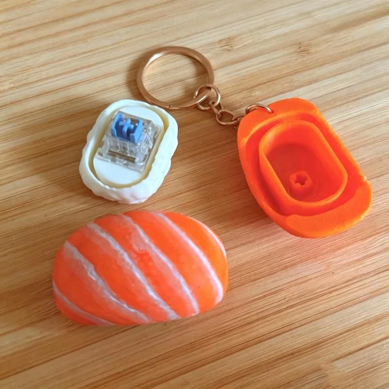 Sushi Clicker Anti-Stress Fidget Toy 3D Printed Food Keychain Portable Sensory Gadget for Office Workers Stress Relief