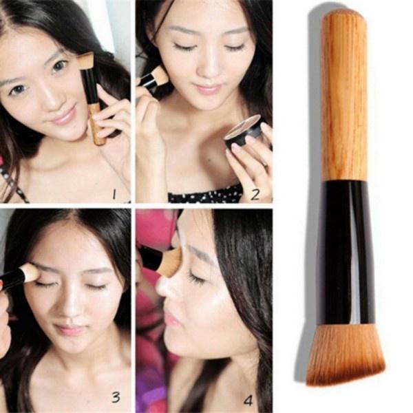 1Pcs Makeup Powder Concealer Blush Liquid Foundation Wooden Brush Cosmetics Set